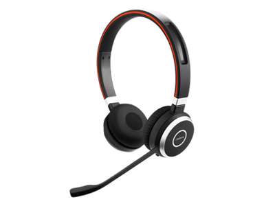 Jabra Evolve 65 UC Stereo Headset Kabel & trådløs Kontor/Callcenter Micro-USB Bluetooth Sort