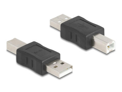 DeLOCK 67198 kabel kønsskifter USB Type-A USB Type-B Sort