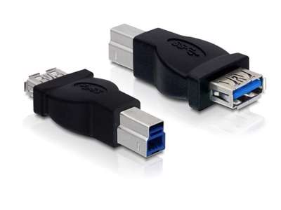 DeLOCK USB 3.0 Adapter USB 3.0-B M USB 3.0-A FM Sort