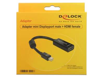 DeLOCK Adapter mini Displayport / HDMI 0,18 m HDMI Type A (Standard) Sort