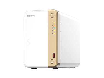 QNAP TS-262 NAS Tower Intel® Celeron® N4505 4 GB QNAP QTS Guld, Hvid