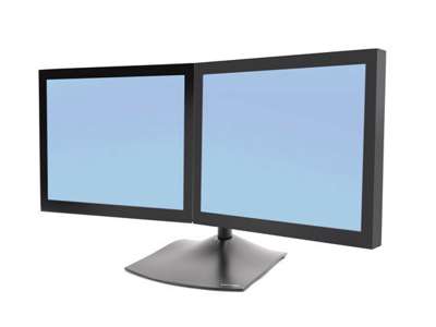 Ergotron DS Series DS100 Dual Monitor Desk Stand, Horizontal skærmbeslag og -stativer 61 cm (24") Skrivebord Sort