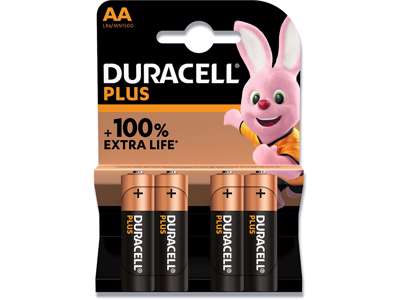 Batteri, AA, 1.5 V, 4 stk, Duracell Plus Power