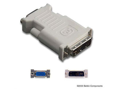 Belkin DVI/VGA, M/F 17 pin analog DVI 15 pin HD D-Sub (HD-15) Grå