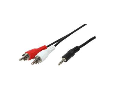 LogiLink 1x3.5mm - 2xRCA, 1.5m lydkabel 1,5 m 3.5mm Sort