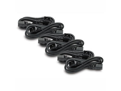 APC Power Cord Kit (6 ea), C19 / C20 (90 degree), 1.8m Sort 1,8 m