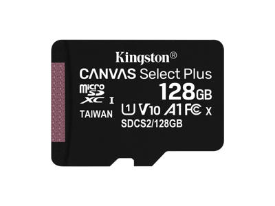 Kingston Technology 128 GB micSDXC Canvas Select Plus 100R A1 C10-kort + ADP