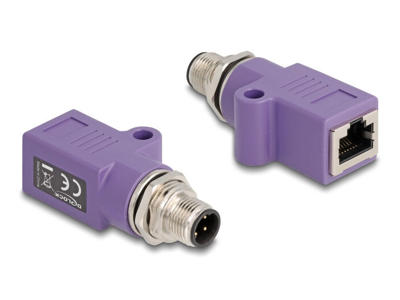 DeLOCK 60669 kabel kønsskifter M12 RJ45 Violet