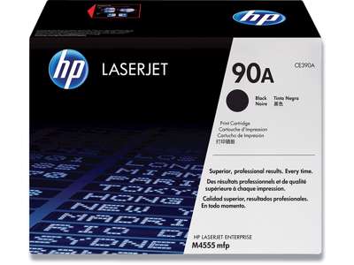 Toner, 90A, Black-sort, 10.000 sider, HP CE390A