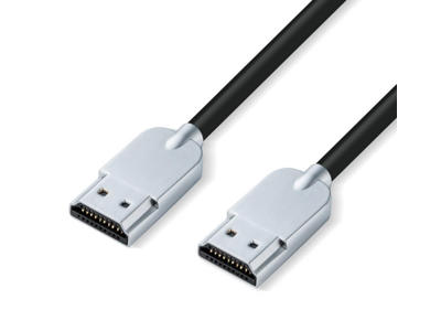 Microconnect HDMISUPERSLIM015M HDMI-kabel 1,5 m HDMI Type A (Standard) Sort, Metallic