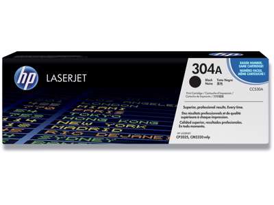 Toner, 304A, Black-sort, 3.500 sider, HP CC530A