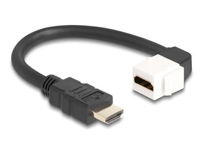 DeLOCK 86974 HDMI-kabel 0,2 m Sort, Hvid