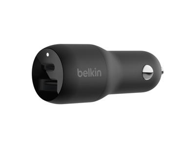 Belkin CCB004BTBK oplader til mobil enhed Smartphone, Tablet Sort Cigartænder, USB Hurtig opladning Indendørs, Udendørs