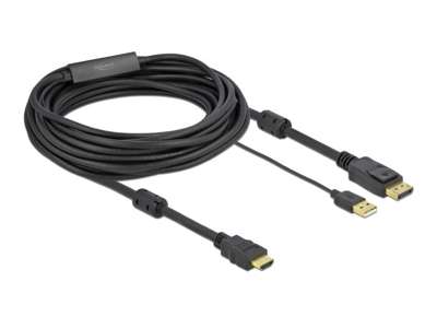 DeLOCK 85967 videokabel adapter 7 m HDMI Type A (Standard) DisplayPort + USB Type-A Sort