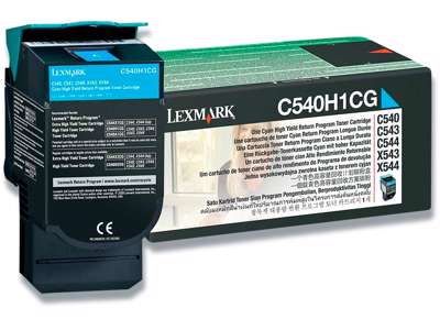 Toner, C540H1CG, Cyan-blå, 2.000 sider, Lexmark 