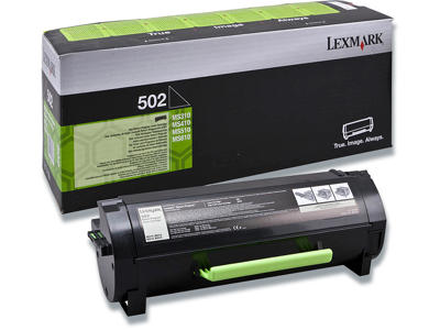 Toner, 502, Black-sort, 1.500 sider, Lexmark 50F2000