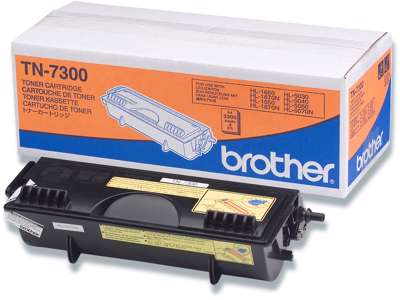 Toner, TN7300, Black-sort, 3.300 sider, Brother 