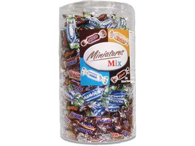 Chokolade Miniatures Mix 3kg. Mars, Bounty, Snickers, Twix