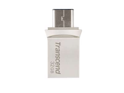 Transcend JetFlash 890 32GB USB-nøgle USB Type-A / USB Type-C 3.2 Gen 1 (3.1 Gen 1) Sort, Sølv