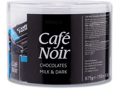 Café Noir chokolade, bl. lys og mørk 2 dåser a 150 stk/pak