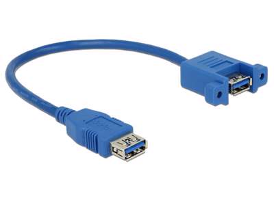 DeLOCK 0.25m 2xUSB3.0-A USB-kabel USB 3.2 Gen 1 (3.1 Gen 1) 0,25 m USB A Blå