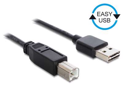 DeLOCK 0.5m, USB2.0-A/USB2.0-B USB-kabel 0,5 m USB A USB B Sort