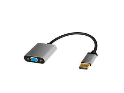 LogiLink CDA0109 kabel kønsskifter DisplayPort VGA Sort, Grå