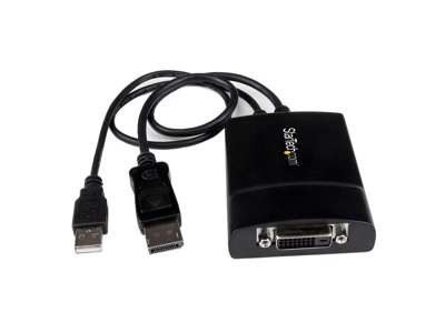 StarTech.com DP2DVID2 videokabel adapter 0,37 m DisplayPort DVI-D Sort