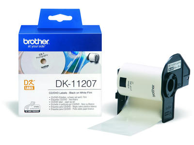 Labeltape, CD/DVD etiketter, Ø58 mm, 1 rulle, Brother P-Touch DK-11207