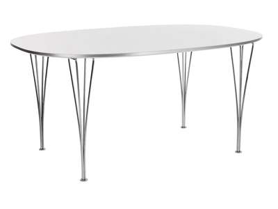 Mødebord, 120 cm, 240 cm, Bordplade: Hvid, Fritz Hansen B614