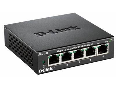 D-Link DES-105 Ikke administreret L2 Sort