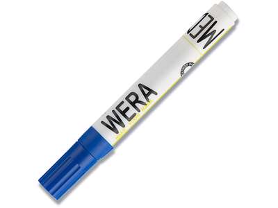 Whiteboard marker, Rund spids, Blå, 1-3 mm, Wera 