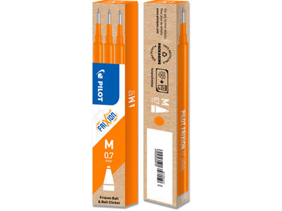 Rollerball gelpen refill, 0.7 mm, 0.35 mm, Orange, Pilot FriXion BLS-FR7-S3-O