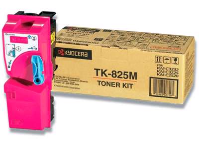 Toner, TK-825M, Magenta-rød, 7.000 sider, Kyocera 