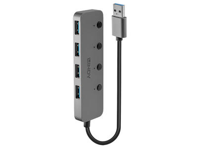 Lindy 43309 interface hub USB 3.2 Gen 1 (3.1 Gen 1) Type-A 5 Mbit/s Grå