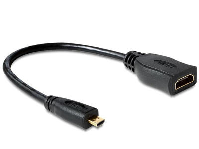 DeLOCK 65391 HDMI-kabel 0,23 m HDMI Type A (Standard) HDMI Type D (Micro) Sort