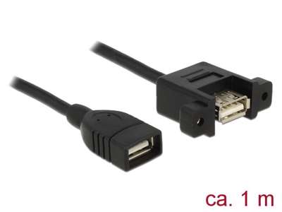 DeLOCK 85460 USB-kabel USB 2.0 1 m USB A Sort