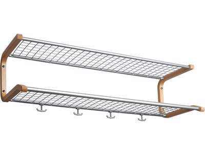 Hattehylde, Anna, L=1200 mm grå/bøg dobbel usamlet, Essem Design DK