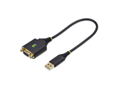 StarTech.com 1P1FFCN-USB-SERIAL serielkabel Sort 0,3 m USB Type-A DB-9