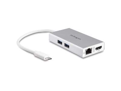 StarTech.com DKT30CHPDW dockingstation Ledningsført USB 3.2 Gen 1 (3.1 Gen 1) Type-C Sølv, Hvid