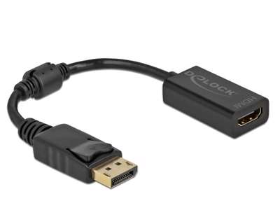 DeLOCK 61011 videokabel adapter 0,15 m DisplayPort HDMI Sort