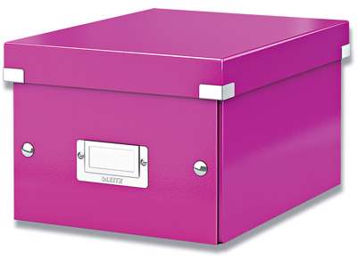 Opbevaringsboks, Small, Uden håndtag, Metallic pink, Leitz Click & Store WOW 