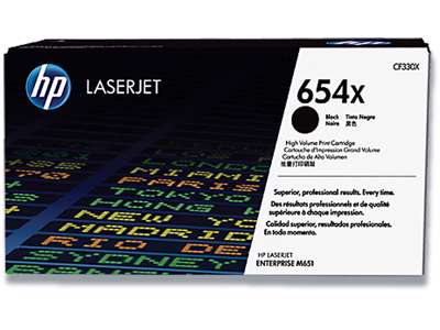 Toner, 654X, Black-sort, 20.500 sider, HP CF330X