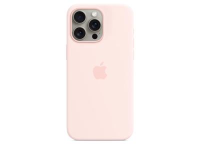 Apple Cover MagSafe-kompatibilitet silicone Lys pink til iPhone 15 Pro Max