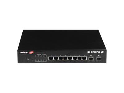 Edimax GS-5208PLG V2 netværksswitch Administreret Gigabit Ethernet (10/100/1000) Strøm over Ethernet (PoE) Sort