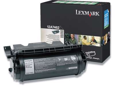 Toner, 12A7462, Black-sort, 21.000 sider, Lexmark 