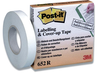 Rettetape, Refill, 8 mm, 1 stk, Post-it 652R