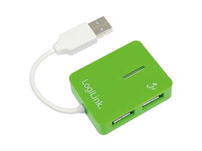 LogiLink USB 2.0 4-Port Hub 480 Mbit/s Grøn