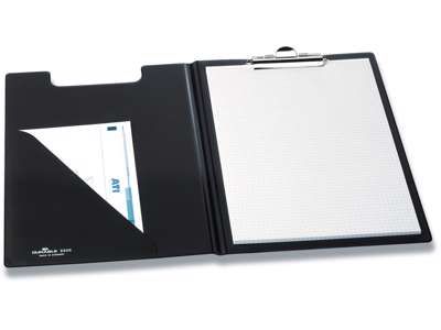 Clipboard, Sort, Med forside, A4, Durable