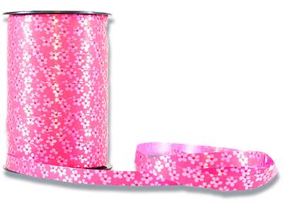 Gavebånd, PP, 10mm x 225m, Pink, Roliba Poly Glat Blomster